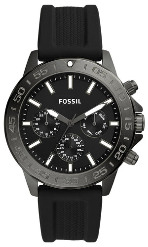 Fossil Bannon Black Dial Black Silicon Strap Watch for Men - BQ2711