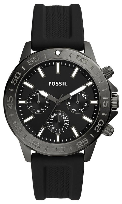 Fossil Bannon Black Dial Black Silicon Strap Watch for Men - BQ2711