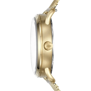 Fossil Commuter White Dial Gold Steel Strap Watch for Women - ES4332