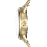 Fossil Commuter White Dial Gold Steel Strap Watch for Women - ES4332