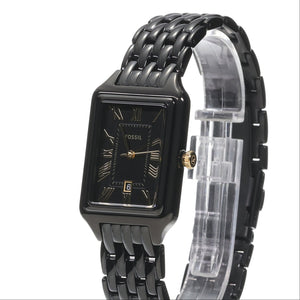 Fossil Raquel Black Dial Black Metal Bracelet Watch for Women - ES5385