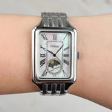 Fossil Raquel 2 Tone Dial Silver Steel Strap Watch for Women - ES5400