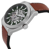 Fossil Everett Green Dial Brown Leather Strap Watch for Men - ME3261