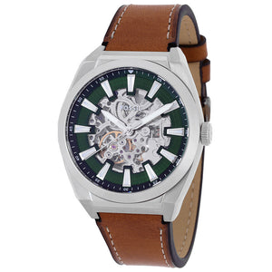 Fossil Everett Green Dial Brown Leather Strap Watch for Men - ME3261