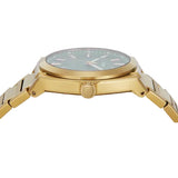 Fossil Everett Green Dial Gold Steel Strap Watch for Men- FS6090