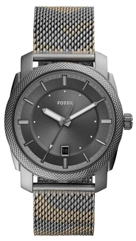 Fossil Machine Gray Dial Gray Steel Strap Watch for Men - FS5588