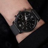 Fossil Neutra Black Dial Gray Steel Strap Watch for Men - FS5699