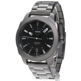 Fossil Machine Black Dial Gray Steel Strap Watch for Men - FS5970