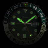 Fossil GMT Green Dial Blue Silicon Strap Watch for Men - FS5992