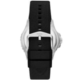 Fossil GMT Blue Dial Black Silicon Strap Watch for Men - FS6049