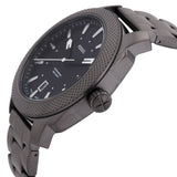 Fossil Machine Black Dial Gray Steel Strap Watch for Men - FS5970