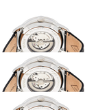 Fossil Townsman Automatic White Dial Black Leather Strap Watch for Men - ME3104