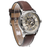 Fossil Heritage White Dial Brwon Leather Strap Watch for Men - ME3264