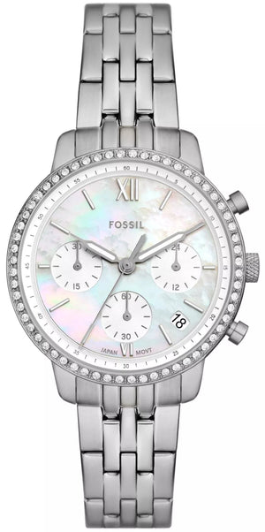 Fossil Neutra Two Tone Dial Silver Steel Strap Watch for Women - ES5357