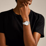 Fossil Neutra Two Tone Dial Silver Steel Strap Watch for Women - ES5357