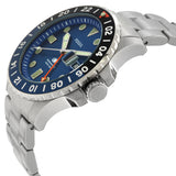 Fossil GMT Blue Dial Silver Steel Strap Watch for Men - FS5991