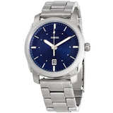 Fossil Machine Blue Dial Silver Steel Strap Watch for Men - FS5340