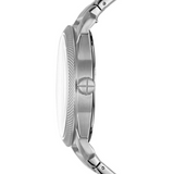 Fossil Machine Blue Dial Silver Steel Strap Watch for Men - FS5340