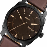 Fossil Machine Brown Dial Brown Leather Strap Watch for Men - FS5901