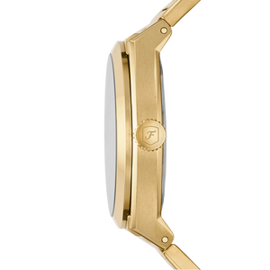Fossil Everett Gold Dial Gold Steel Strap Watch for Men- FS5965