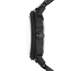Fossil Machine Black Dial Black Steel Strap Watch for Men - FS5971
