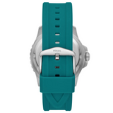 Fossil GMT Green Dial Blue Silicon Strap Watch for Men - FS5992