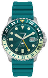 Fossil GMT Green Dial Blue Silicon Strap Watch for Men - FS5992