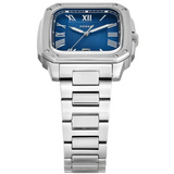 Fossil Crosby Blue Dial Silver Steel Strap Watch for Men - FS6121