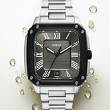 Fossil Crosby Gray Dial Silver Steel Strap Watch for Men - FS6122