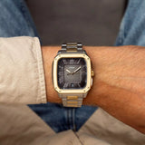 Fossil Crosby Gray Dial Two Tone Steel Strap Watch for Men - FS6123