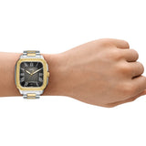 Fossil Crosby Gray Dial Two Tone Steel Strap Watch for Men - FS6123
