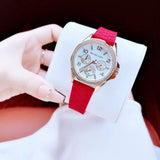 Michael Kors Pilot White Dial Rose Red Silicone Strap Watch for Women - MKO1005