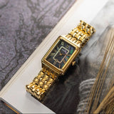 Fossil Raquel Black Dial Gold Steel Strap Watch for Women - ES5417