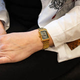 Fossil Raquel Black Dial Gold Steel Strap Watch for Women - ES5417