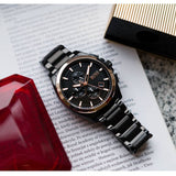Hugo Boss Grandmaster Chronograph Black Dial Black Steel Strap Watch for Men - 1513885