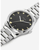 Gucci G Timeless Black Dial Silver Steel Strap Watch For Women - YA1264029