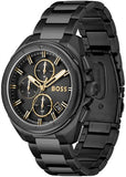 Hugo Boss Driver Chronograph Black Dial Black Steel Strap Watch for Men - 1513277