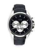 Hugo Boss Driver Chronograph Black Dial Black Leather Strap Watch for Men - 1512879