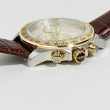 Hugo Boss Ikon Chronograph White Dial Brown Leather Strap Watch for Men - 1513174