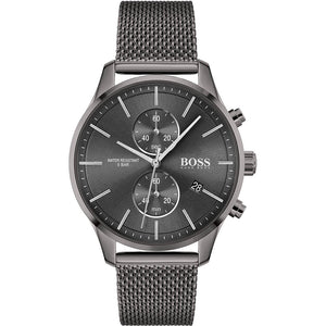 Hugo Boss Associate Chronograph Grey Dial Grey Mesh Bracelet Watch for Men - 1513870