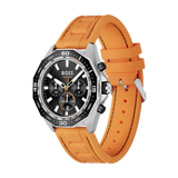 Hugo Boss Energy Chronograph Black Dial Orange Rubber Strap Watch For Men - 1513970