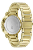 Hugo Boss Integrity Chronograph Black Dial Gold Steel Strap Watch for Men - 1513781