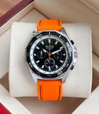 Hugo Boss Energy Chronograph Black Dial Orange Rubber Strap Watch For Men - 1513970