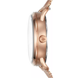 Fossil Commuter White Dial Rose Gold Steel Strap Watch for Women - ES4333