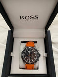 Hugo Boss Energy Chronograph Black Dial Orange Rubber Strap Watch For Men - 1513970