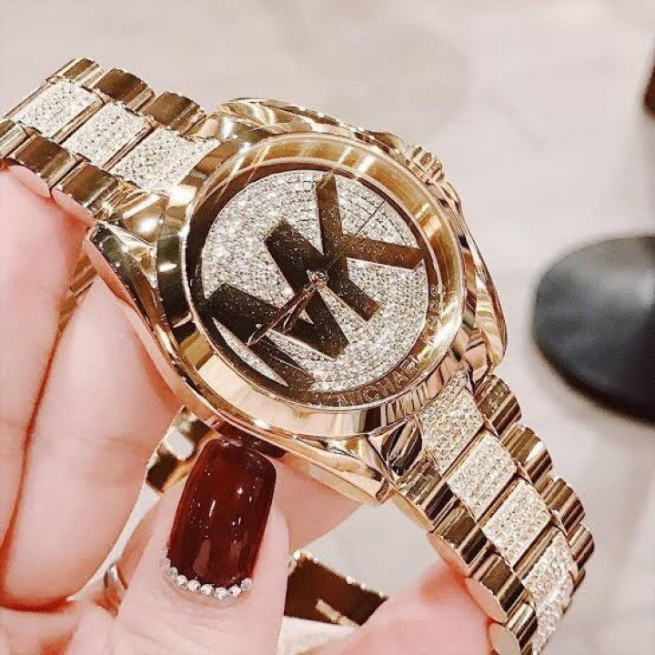 Michael Kors Bradshaw Gold Dial Gold Steel Strap Watch for Women - MK6487