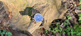 Emporio Armani Alpha Medium Blue Dial Blue Leather Strap Watch for Men - AR1848