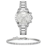 Hugo Boss Novia Chronograph Silver Dial Silver Steel Strap Watch for Women - 1502616