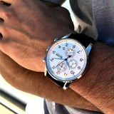 Hugo Boss Navigator White Dial Brown Leather Strap Watch for Men - 1513495