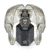 Philipp Plein The Skull Grey Dial Grey Stainless Steel Strap Watch For Men- PWAAA2324